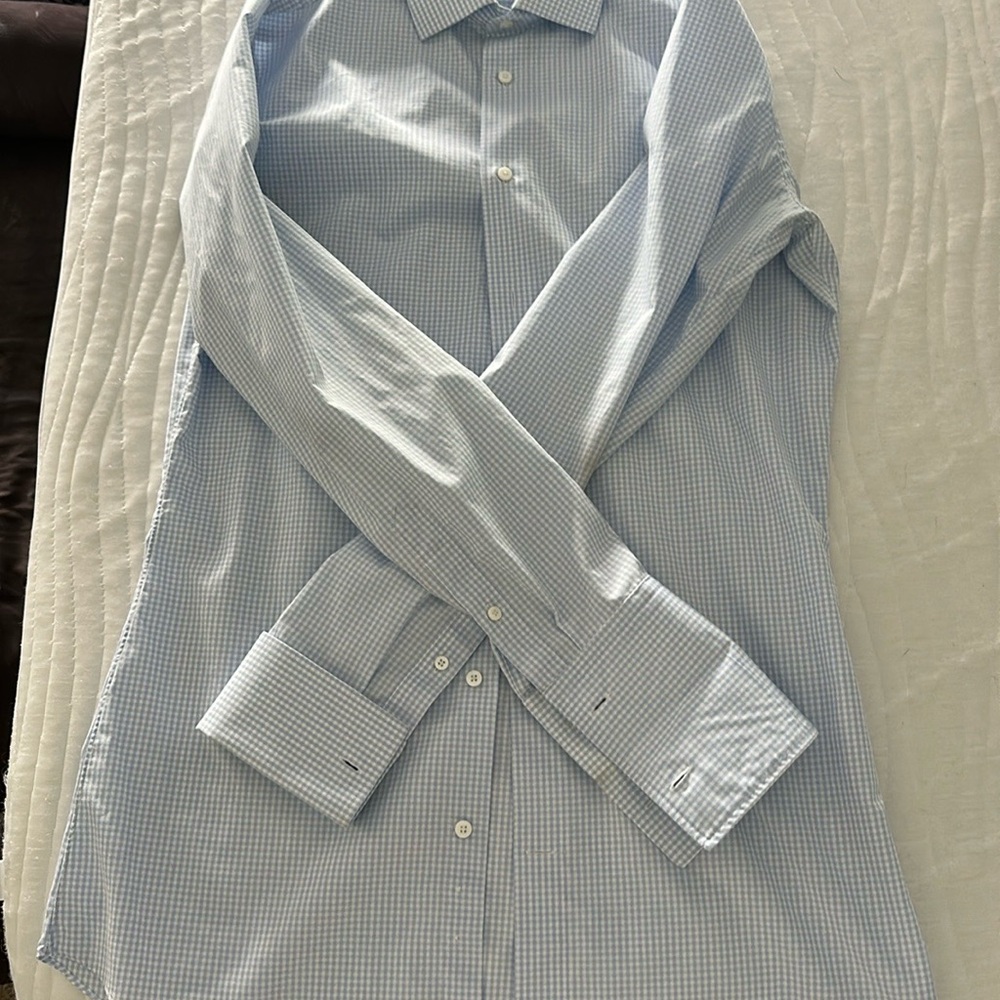 Indochino Classic Light Blue Checkered Dress Shirt